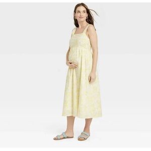 The Nines By Hatch Yellow Maternity Dress XS Floral